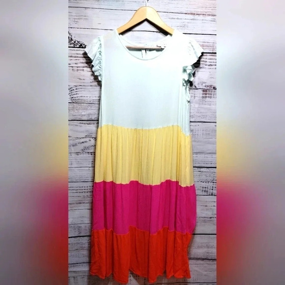 Margaux Riviera Colorblock Poplin Dress Mint size Large Resort Vacation Easter‎ - Picture 8 of 8